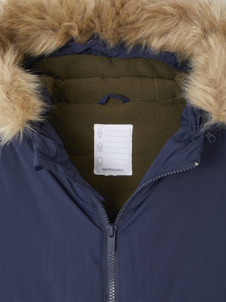 Parka sweater met capuchon voor jongens marineblauw - vertbaudet enfant 