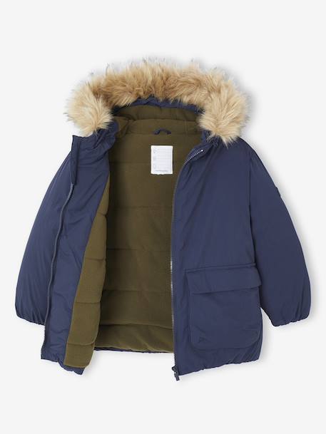 Parka sweater met capuchon voor jongens marineblauw - vertbaudet enfant 