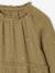 3-delige set met jurk + vestje sherpa + panty voor meisjes olijf - vertbaudet enfant 