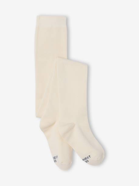 3-delige set met jurk + vestje sherpa + panty voor meisjes olijf - vertbaudet enfant 