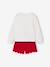 Kerst set voor meisjes, t-shirt en short van fluweel / velours met pailletten rood - vertbaudet enfant 