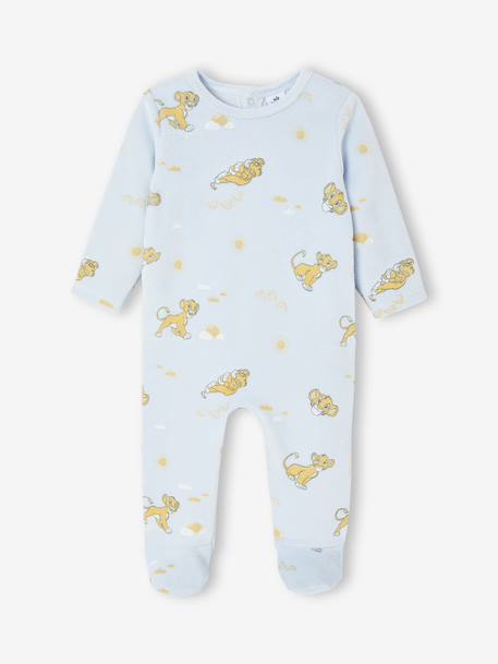 Set van 2 babyslaappakjes Disney® ROI LION van fluweel / velours hemelsblauw - vertbaudet enfant 