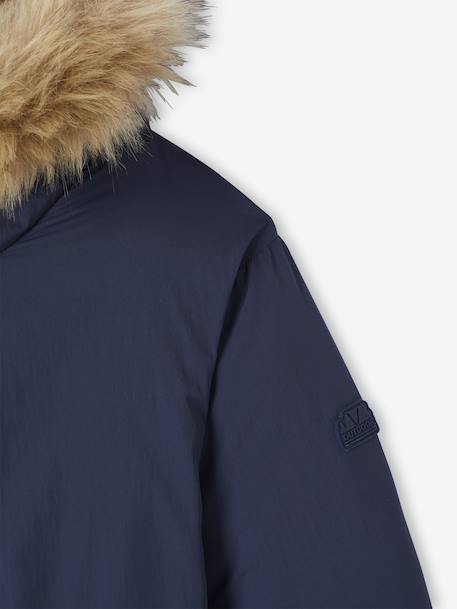 Parka sweater met capuchon voor jongens marineblauw - vertbaudet enfant 