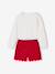 Kerst set voor meisjes, t-shirt en short van fluweel / velours met pailletten rood - vertbaudet enfant 
