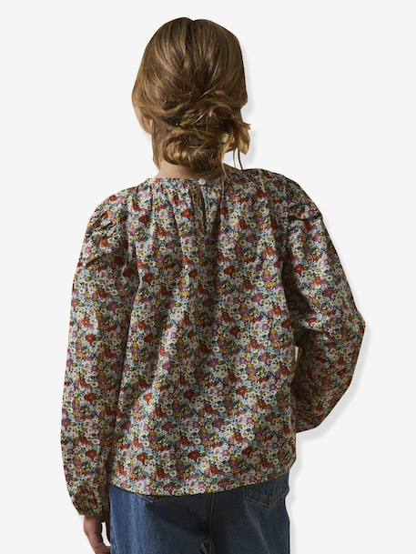 Blouse van Liberty Libby-stof voor meisjes CYRILLUS rozen - vertbaudet enfant 