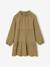 3-delige set met jurk + vestje sherpa + panty voor meisjes olijf - vertbaudet enfant 