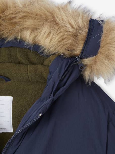 Parka sweater met capuchon voor jongens marineblauw - vertbaudet enfant 