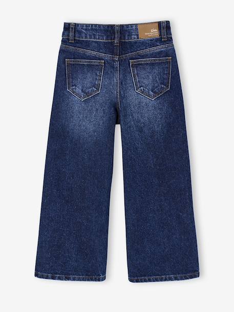 Wijde meisjesjeans medium lichaamsbouw denimgrijs+donkerblauw+lichtblauw+middenblauw - vertbaudet enfant 