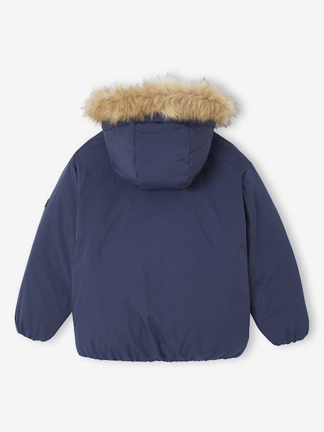 Parka sweater met capuchon voor jongens marineblauw - vertbaudet enfant 
