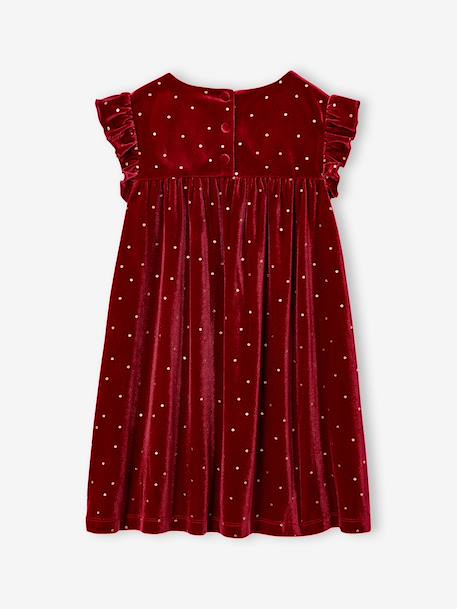 Kerstjurk voor meisjes met gladde fluwelen strik rood - vertbaudet enfant 