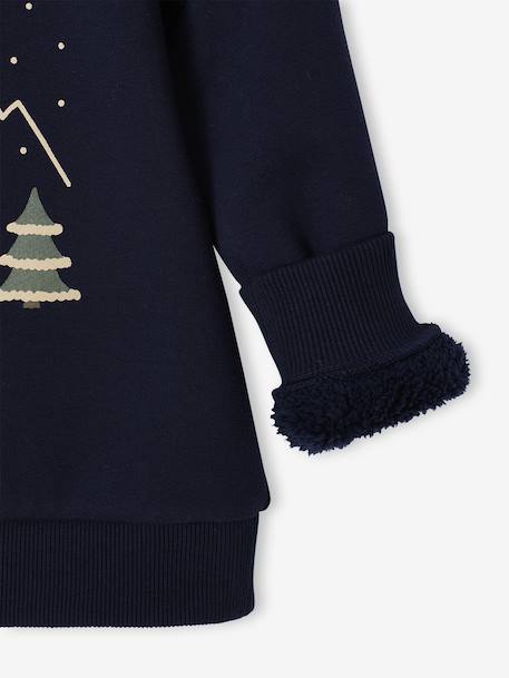 Sweater met kersenprint voor jongens marineblauw - vertbaudet enfant 