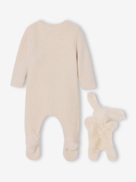 Babypakje 3-delige babyset + muts + knuffel gemêleerd beige - vertbaudet enfant 
