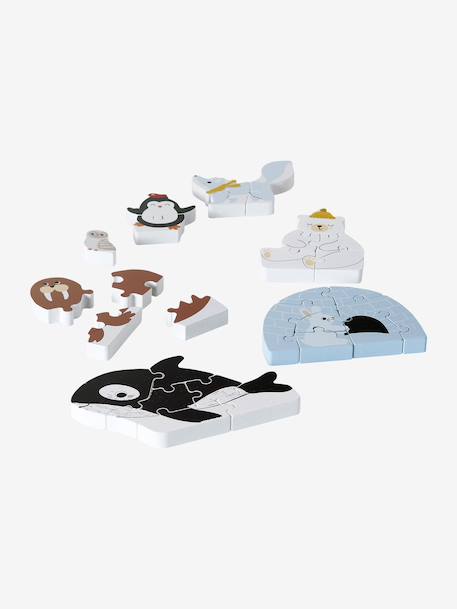 Evolutieve 3D-puzzels van FSC®-hout Banquise wit - vertbaudet enfant 