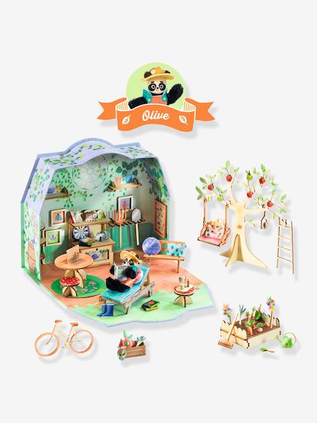 Creatieve set Mi house DJECO groen+rood+rozen - vertbaudet enfant 