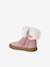 Gevoerde en geritste leren boots voor babymeisjes oudroze - vertbaudet enfant 