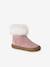 Gevoerde en geritste leren boots voor babymeisjes oudroze - vertbaudet enfant 