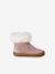 Gevoerde en geritste leren boots voor babymeisjes oudroze - vertbaudet enfant 