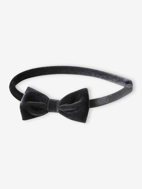 Set met fluwelen haarband en scrunchie antraciet - vertbaudet enfant 