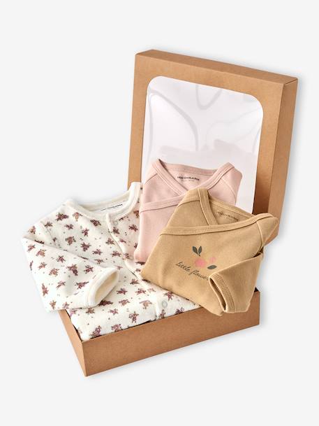 3-delige babyset met slaapzakje + 2 body's ecru - vertbaudet enfant 