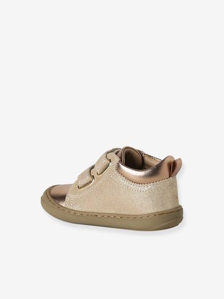 Soepele leren laarsjes voor de eerste stapjes van baby's bordeauxrood+fuchsia+goud+lichtgeel+marineblauw+rozen - vertbaudet enfant 