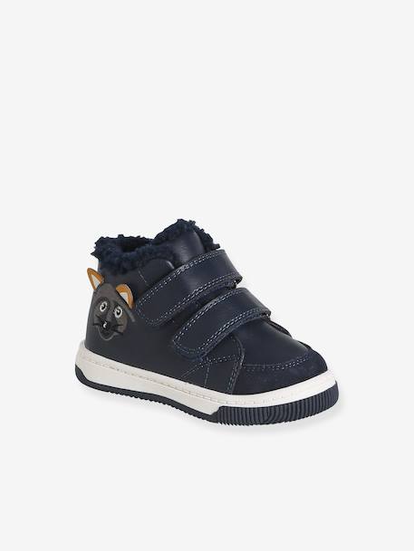 Gevoerde synthetische baskets voor babyjongens met klittenband marineblauw - vertbaudet enfant 