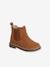 Gezipte en elastische leren boots voor babymeisjes kameel - vertbaudet enfant 