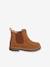 Gezipte en elastische leren boots voor babymeisjes kameel - vertbaudet enfant 
