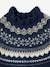 Jacquard jurk in tricot voor meisjes ecru+marineblauw - vertbaudet enfant 