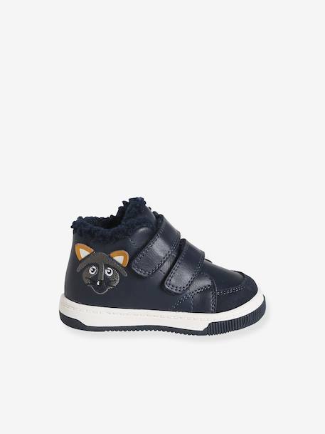 Gevoerde synthetische baskets voor babyjongens met klittenband marineblauw - vertbaudet enfant 