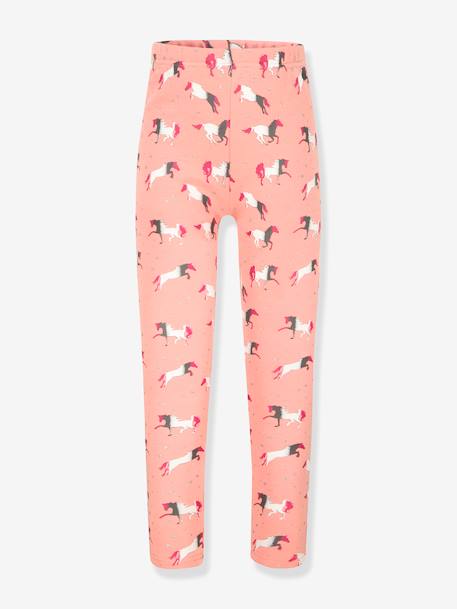 HAPPY GIRLS thermische legging voor meisjes met paarden marineblauw+roze (poederkleur)+snoepjesroze - vertbaudet enfant 