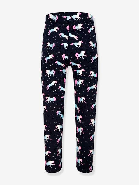HAPPY GIRLS thermische legging voor meisjes met paarden marineblauw+roze (poederkleur)+snoepjesroze - vertbaudet enfant 