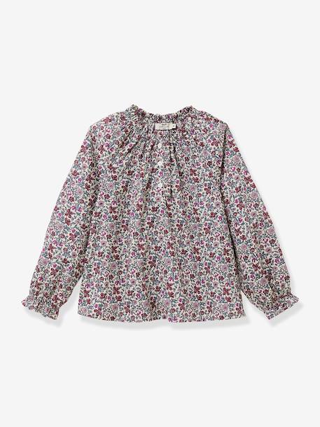 Blouse van Liberty Meadow-stof voor meisjes CYRILLUS rozen - vertbaudet enfant 