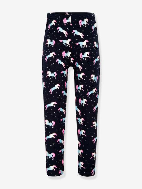 HAPPY GIRLS thermische legging voor meisjes met paarden marineblauw+roze (poederkleur)+snoepjesroze - vertbaudet enfant 