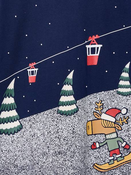Jongensshirt met kerstprint dennen+marineblauw - vertbaudet enfant 
