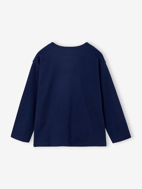 Jongensshirt met kerstprint dennen+marineblauw - vertbaudet enfant 