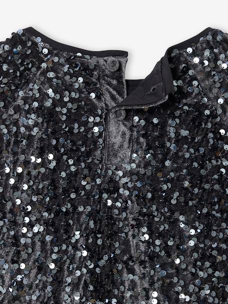 Blouse voor meisjes met pailletten voor kerst zilver - vertbaudet enfant 