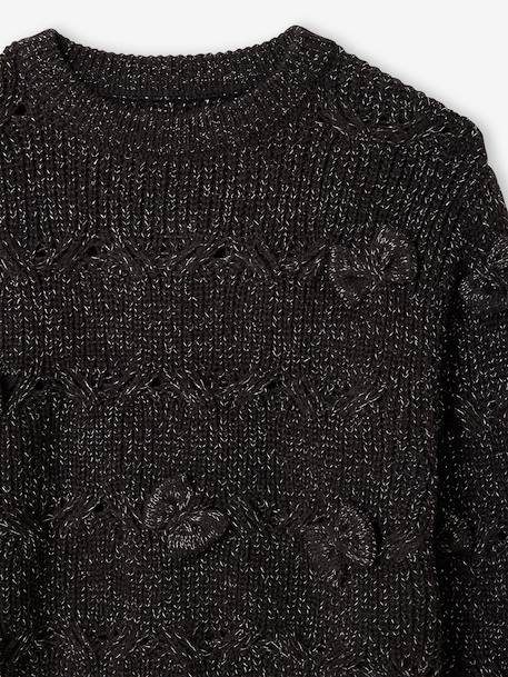 Kerst trui voor meisjes met kabels en knopen antraciet - vertbaudet enfant 