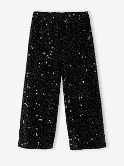 -Wijde broek voor meisjes met pailletten