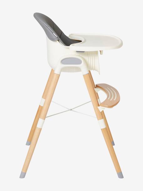 Hoge ontwikkelingsstoel 2 hoogtes vertbaudet High & Low blauw+Grijs/hout - vertbaudet enfant 