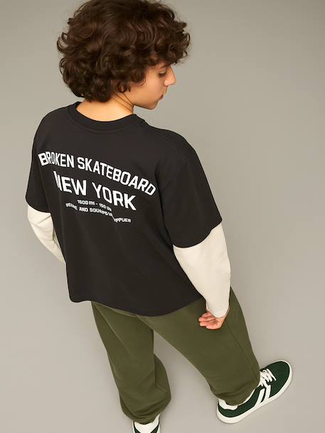 T-shirt 2-in-1 effect JONEN antraciet - vertbaudet enfant 