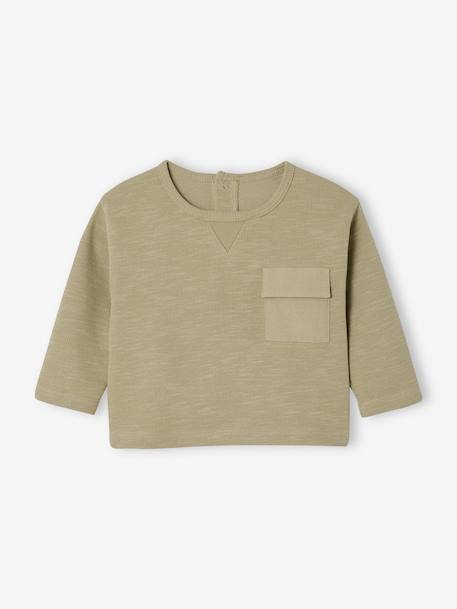 T-shirt baby lange mouwen kaki - vertbaudet enfant 