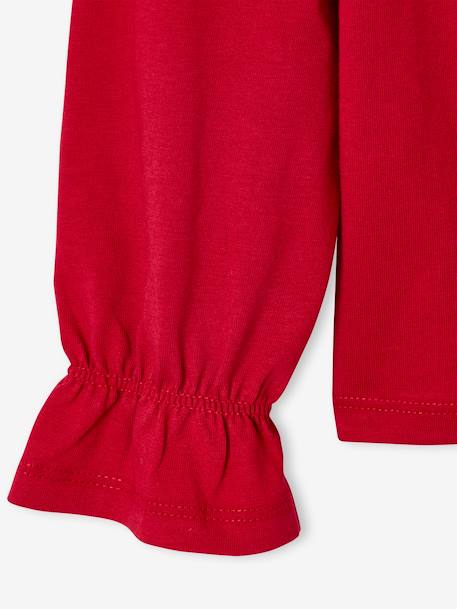 T-shirt Kerstmis meisje knoop en glitterdetails lange mouwen rood - vertbaudet enfant 