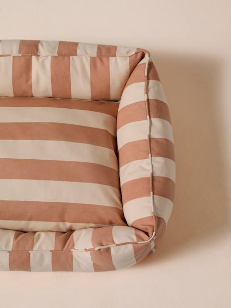 Gequilte mand voor huisdier FAMILY hazelnoot+klei+wit, gestreept - vertbaudet enfant 
