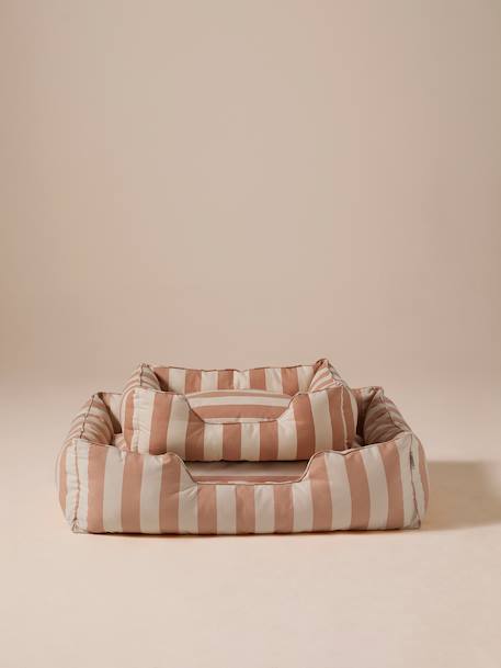 Gequilte mand voor huisdier FAMILY hazelnoot+klei+wit, gestreept - vertbaudet enfant 