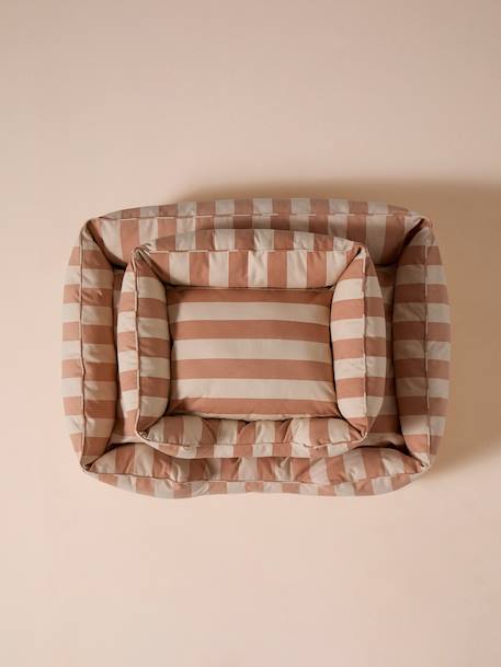 Gequilte mand voor huisdier FAMILY hazelnoot+klei+wit, gestreept - vertbaudet enfant 