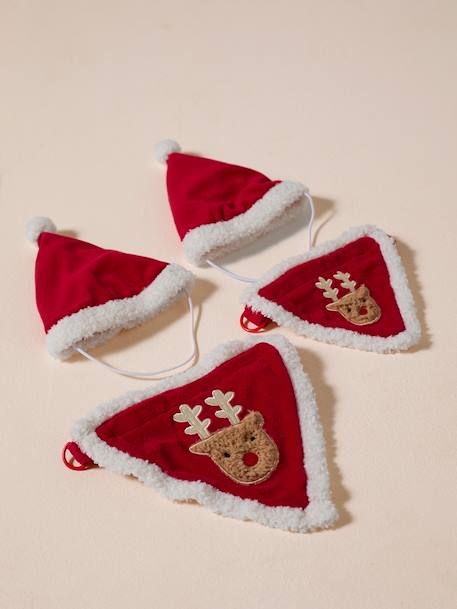 Bandanaslabbetje + kerstmuts voor de hond FAMILY rood - vertbaudet enfant 