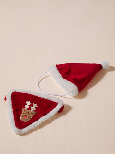 Bandanaslabbetje + kerstmuts voor de hond FAMILY rood - vertbaudet enfant 