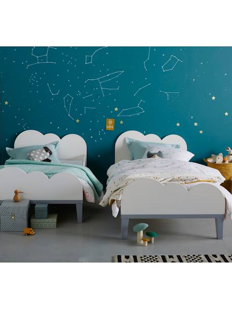 Evolutief bed kinderen WOLKENLIJN Wit / grijs - vertbaudet enfant 
