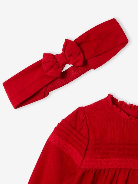 3-delige babypakje met jurk + haarband + panty in thema Kerst rood - vertbaudet enfant 