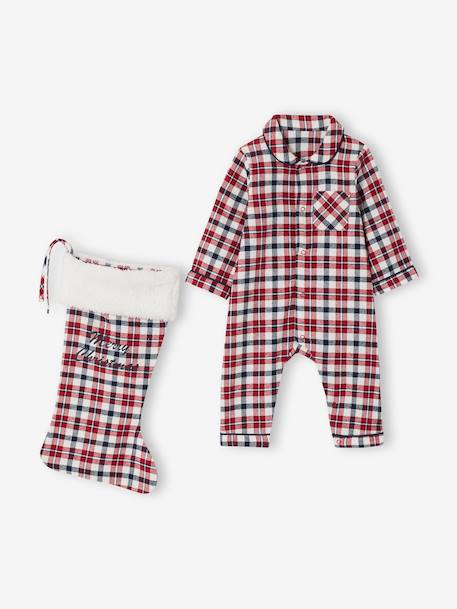 Geruit babypakje + sokken rood - vertbaudet enfant 